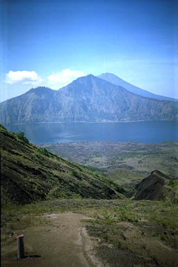 Volcano Mount Batur Bali  three mountains