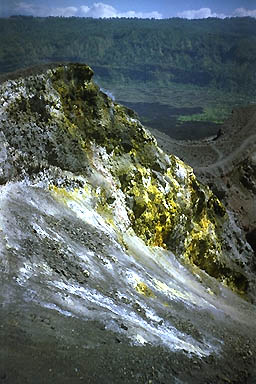 Volcano Mount Batur Bali sulpher 