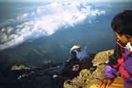 Volcano Mount Agung Bali clouds