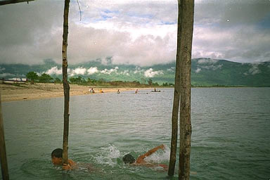 Lake Poso kids swimming